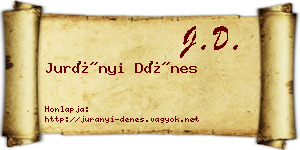 Jurányi Dénes névjegykártya