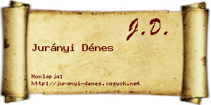 Jurányi Dénes névjegykártya